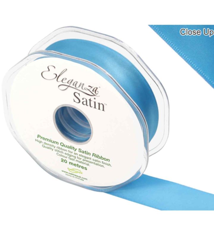 Eleganza Satin Double Faced Turquoise - 25mm x 20m