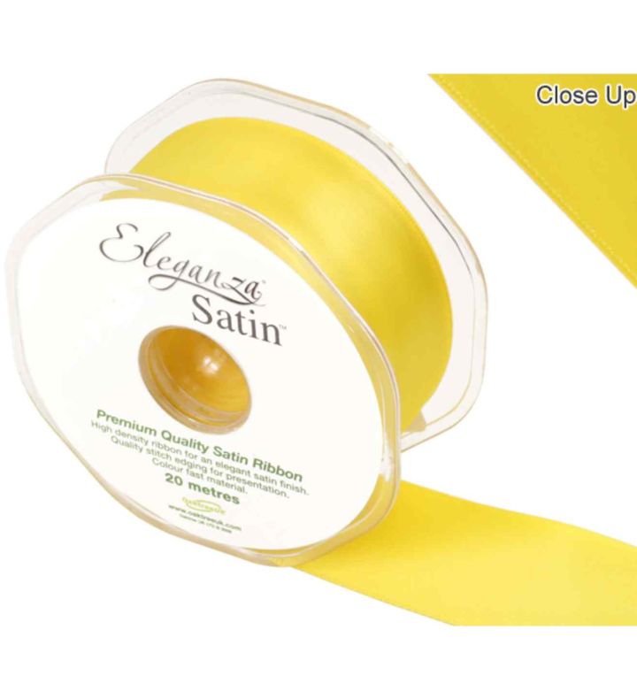 Eleganza Satin Double Faced Yellow - 38mm x 20m