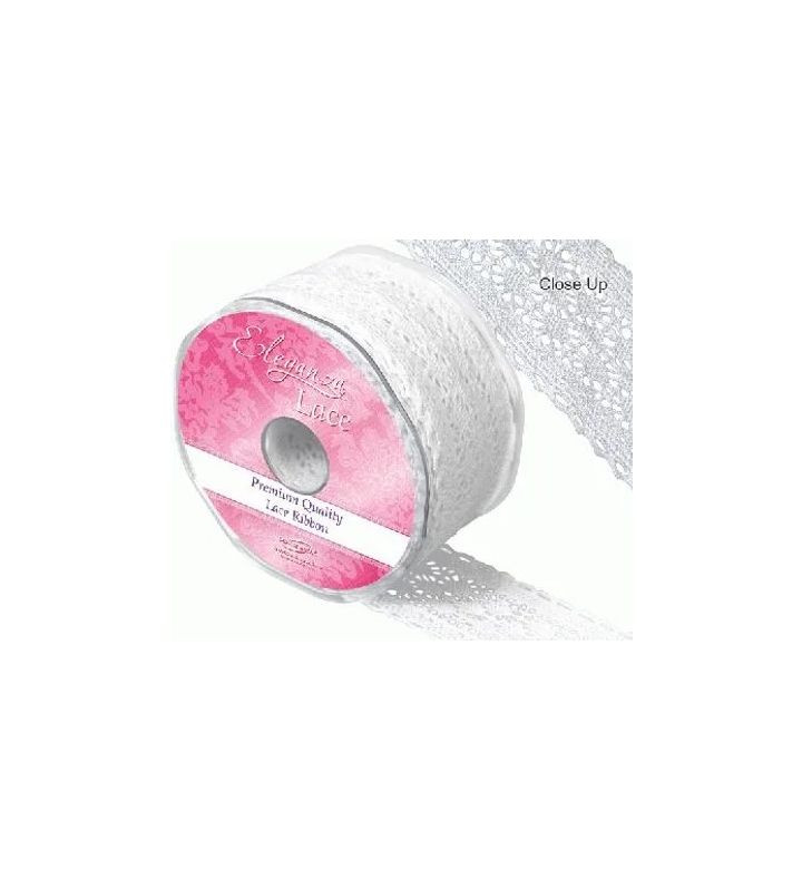 Eleganza Lace Chatsworth 50mm x 10m White No.01