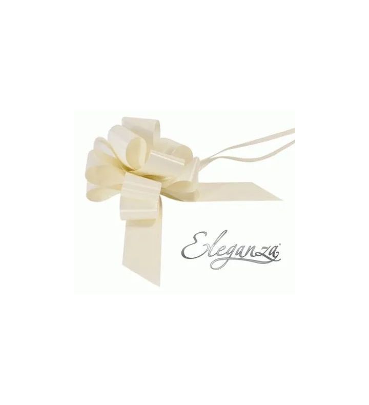 Eleganza Poly Pull Bows Ivory - 50mm x 20pcs