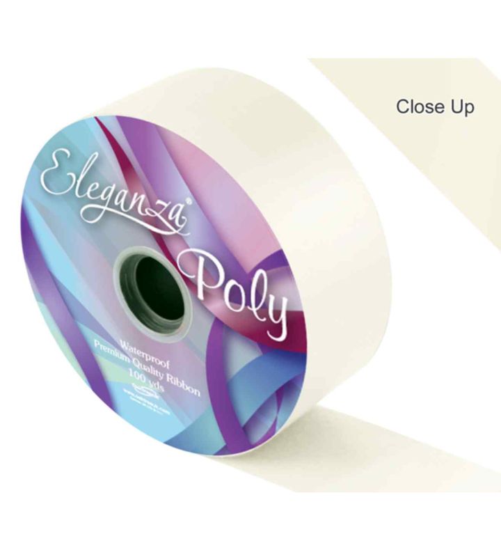 Eleganza Poly Ribbon Ivory - 50mm x 91m