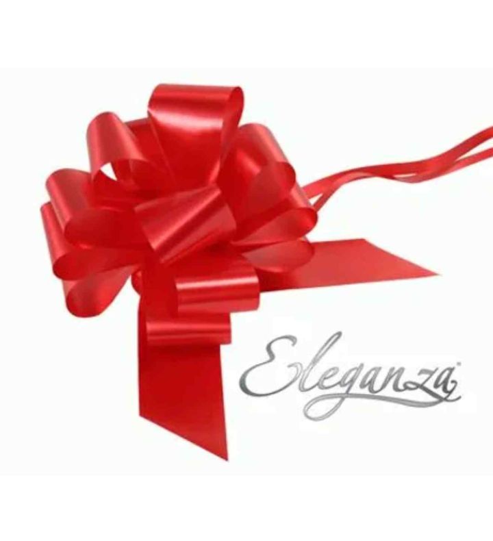 Eleganza Poly Pull Bows Red - 50mm x 20pcs
