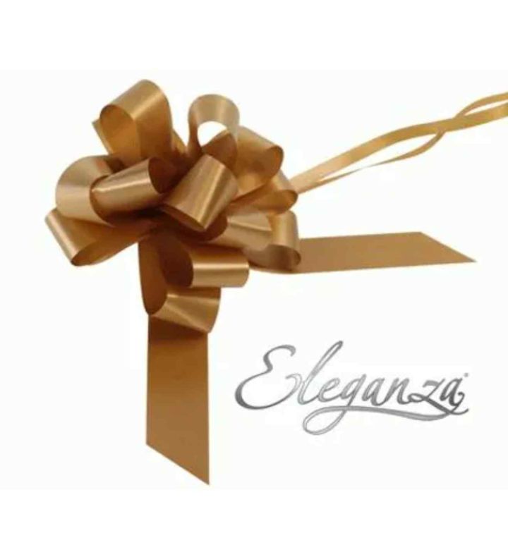 Eleganza Poly Pull Bows Gold - 30mm x 30pcs