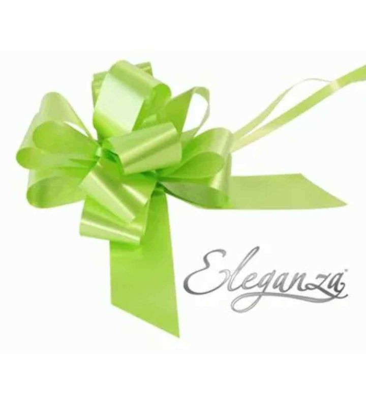 Eleganza Poly Pull Bows Lime Green - 50mm x 20pcs