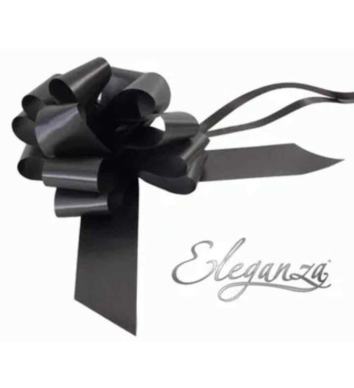 Eleganza Poly Pull Bows Black - 50mm x 20pcs