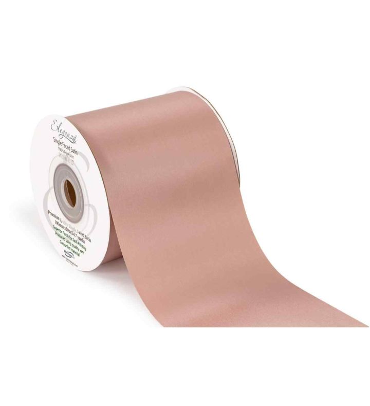 Eleganza Rose Gold Single Faced Sash Ribbon 100mm x 50m  No.87