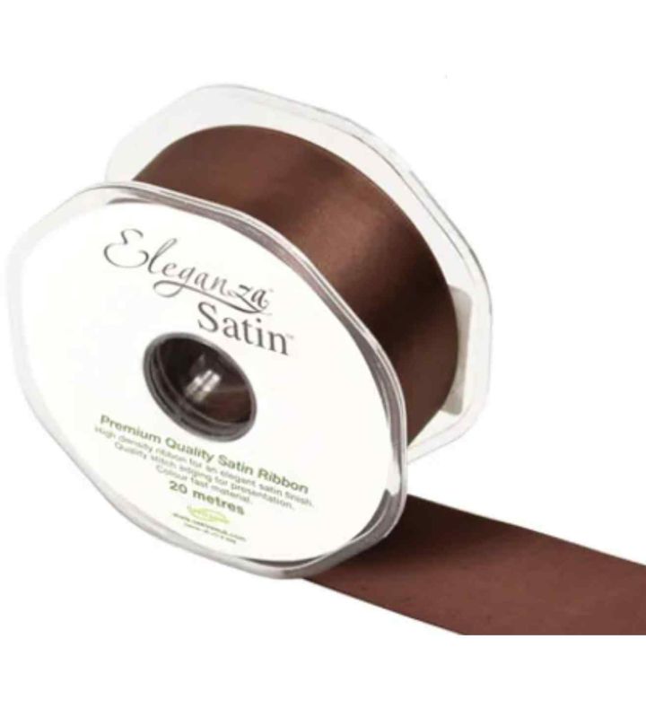 Eleganza Satin Double Faced Chocolate 38mm x 20m