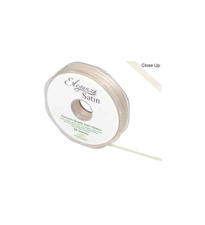 Eleganza Satin Double Faced Cream No.62 - 3mm x 20m