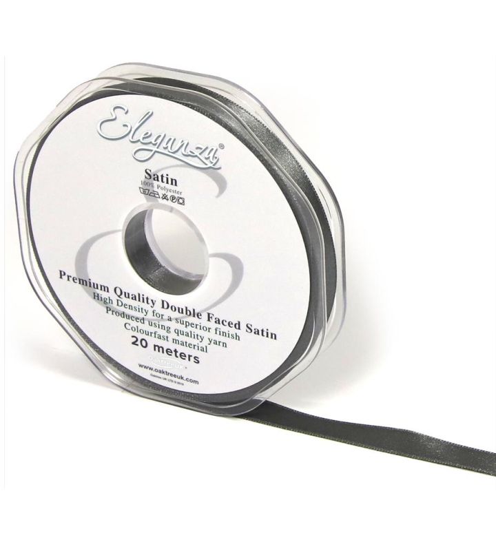 Eleganza Satin Double Faced Graphite 10mm x 20m