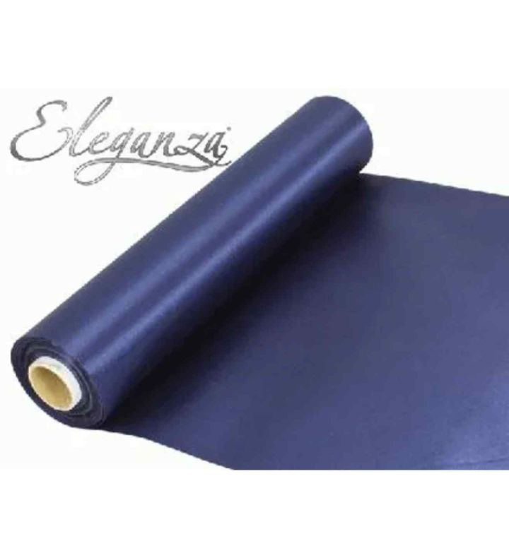 Eleganza Satin Fabric Navy Blue - 29cm x 20m