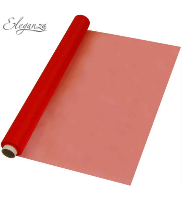 Eleganza Soft Sheer Organza Red - 47cm x 10m