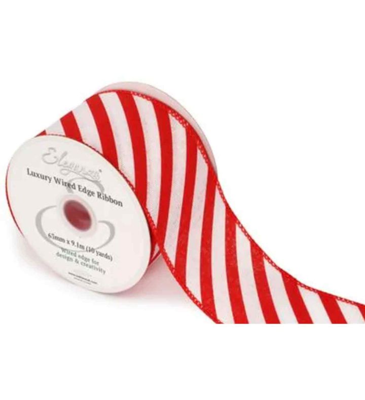 Eleganza Wired Edge Candy Stripe 63mm x 9.1m