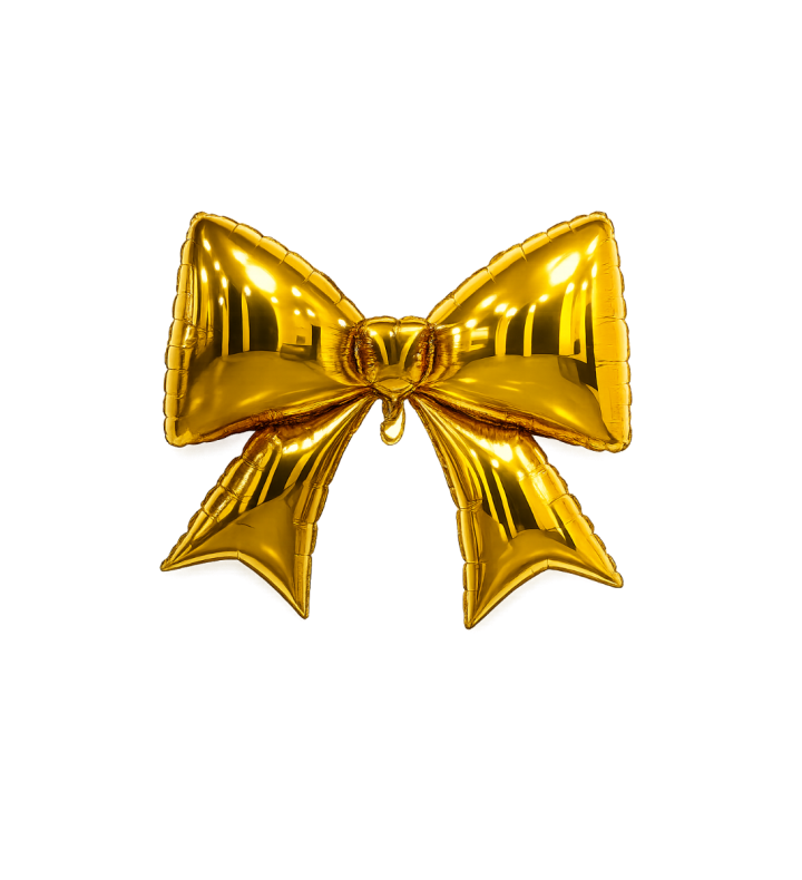 Bow Gold 98 cm x 75 cm Bamboo Party Foil Balloon
