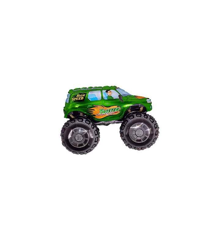 Mini Big Wheel Truck Green Flexmetal Foil Balloon