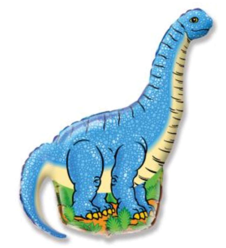 Mini Dinosaur Diplodocus Blue Flexmetal Foil Balloon