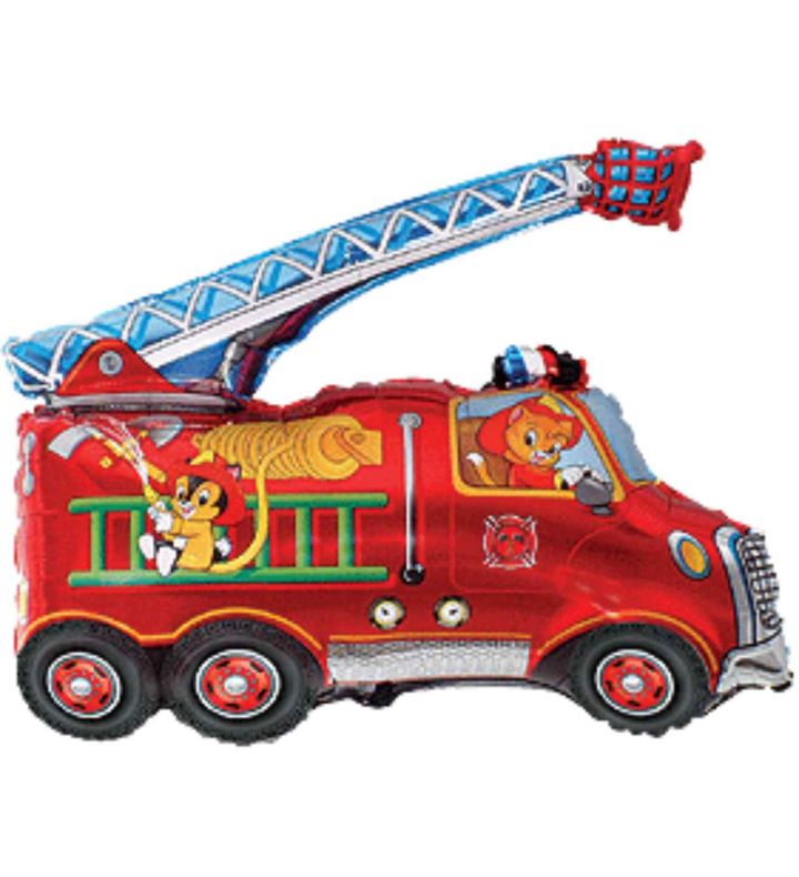 Mini Fire Truck Flexmetal Foil Balloon