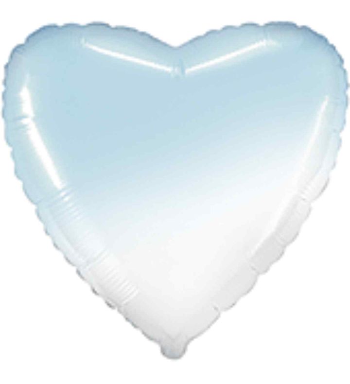 18" Flexmetal Pastel Blue Gradient Heart