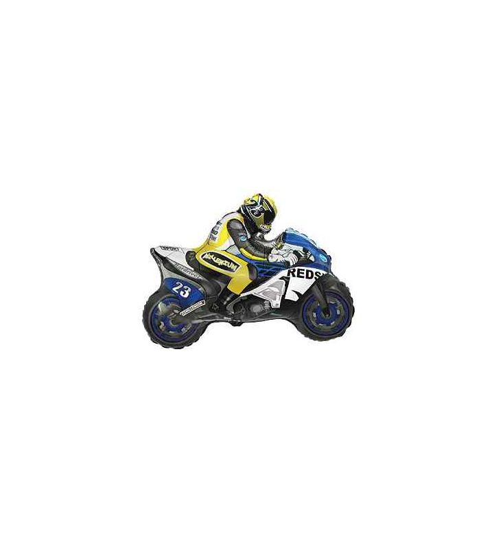 Mini Motorbike Blue/Yellow Flexmetal Foil Balloon