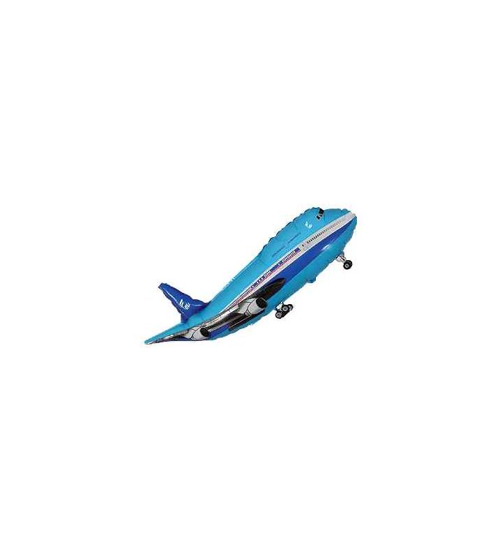 Mini Blue Passenger Plane Flexmetal Foil Balloon