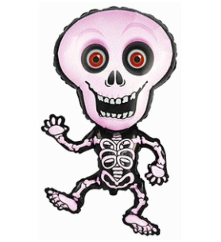 24" Flexmetal Fuchsia Skeleton Foil Balloon