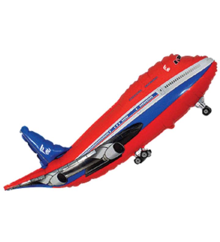 Mini Red Passenger Plane Flexmetal Foil Balloon