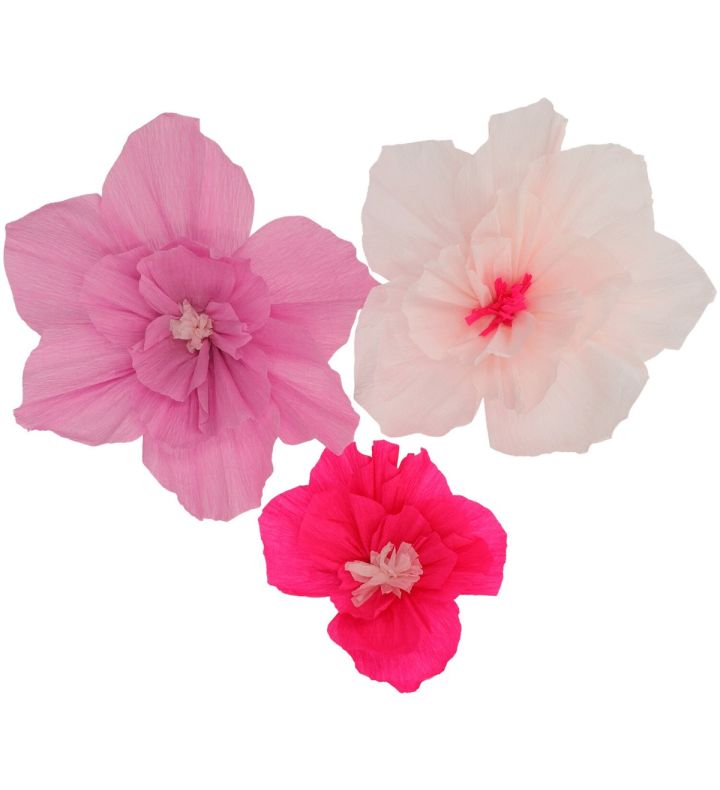Flower Set Perfect Pink Crepe Paper 3 pieces