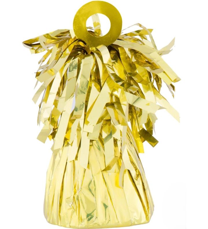 Foil Yellow Tassel Balloon Weights 12ct