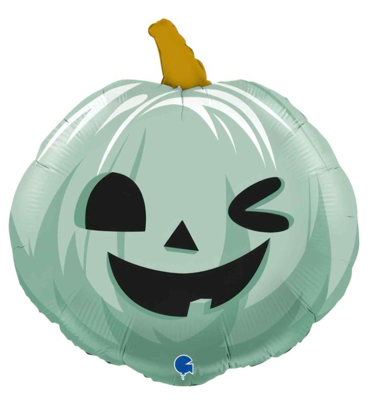 22" Funny Pumpkin Halloween Green Foil Balloon