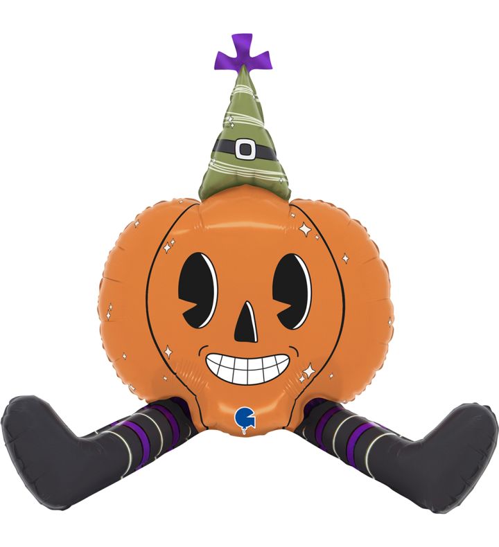 21" Sitting Vintage Pumpkin Foil Balloon