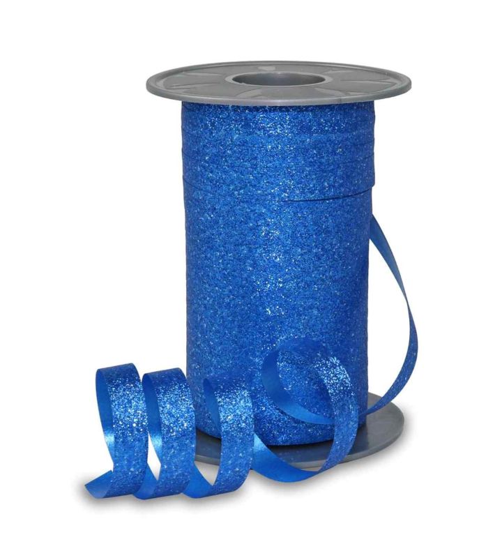 Poly Glitter Blue Ribbon 10mm x 100m