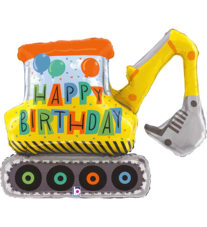 Betallic Birthday Construction Excavator Foil