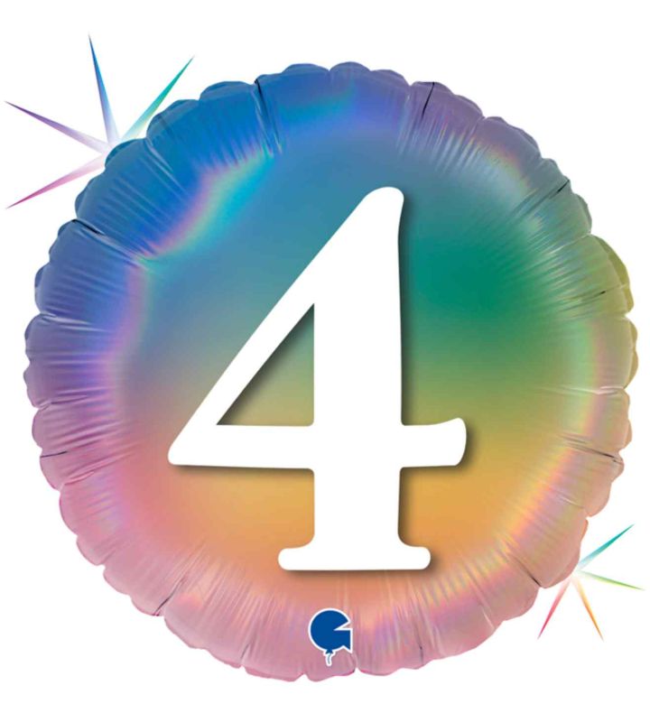18" Grabo Rainbow Holographic 4 Colourful Rainbow Foil Balloon