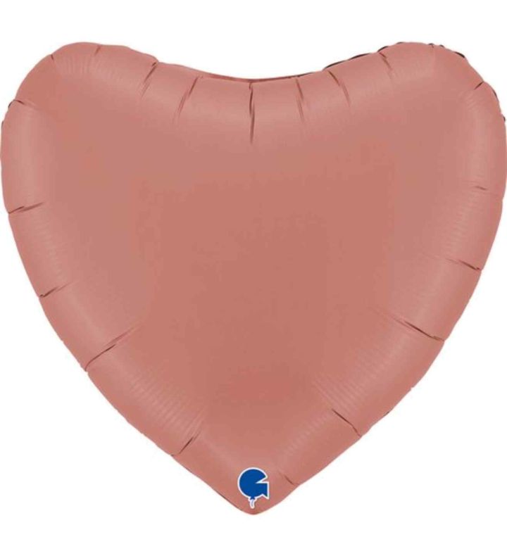 36" Grabo Satin Rose Gold Heart