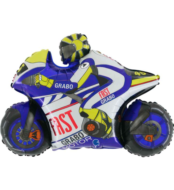 29" Grabo Motto GP Blue Foil Balloon