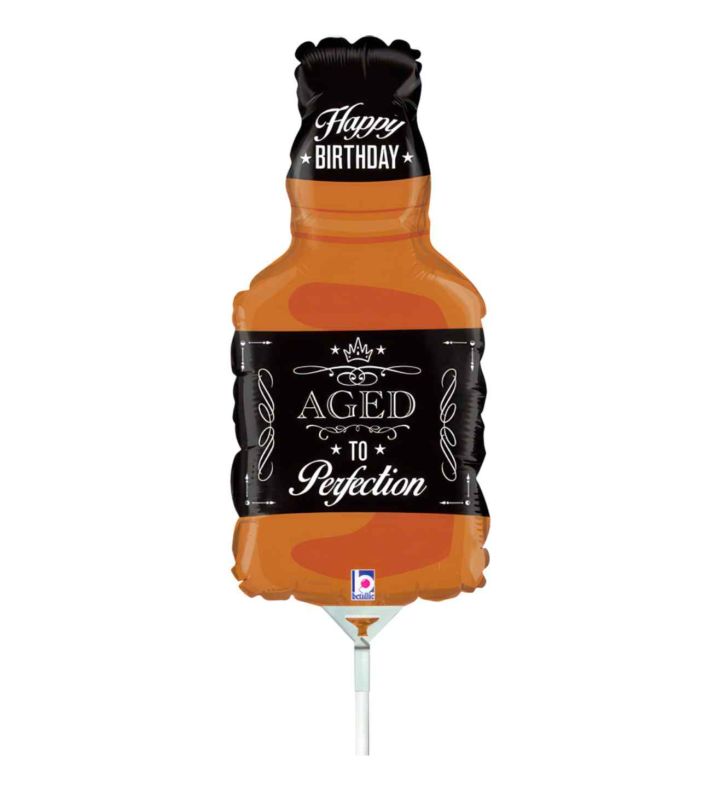 Mini Aged To Perfection Bottle Betallic no valve Foil Balloon