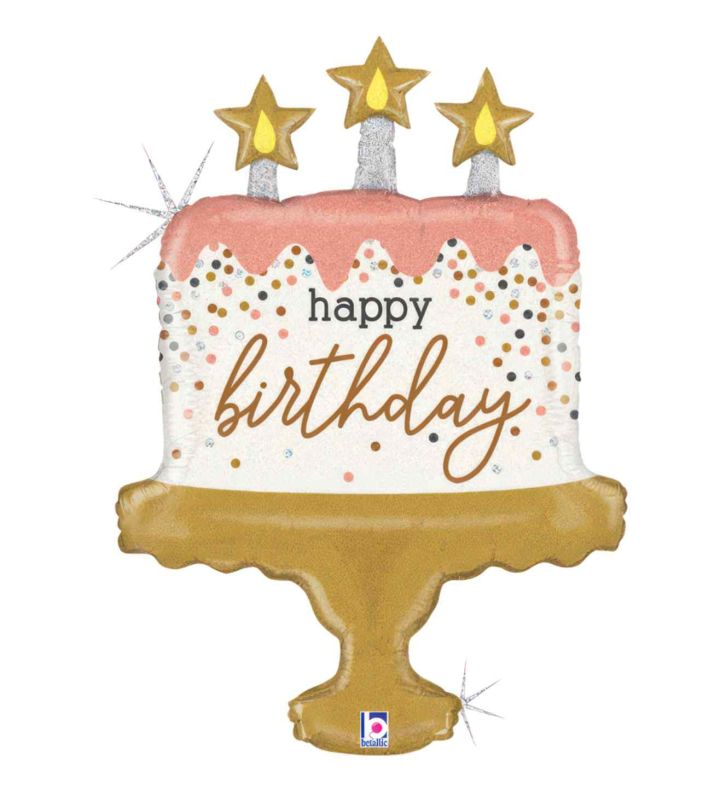 26" Betallic Birthday Cake Confetti Foil Balloon