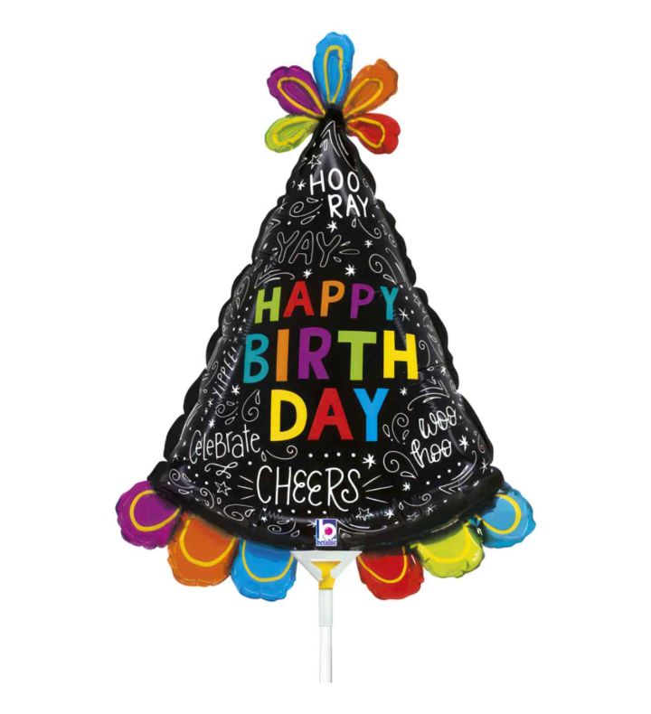 Mini Birthday Hat Doodle Mini Foil Balloon