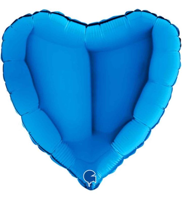 9" Grabo Heart Blue Foil
