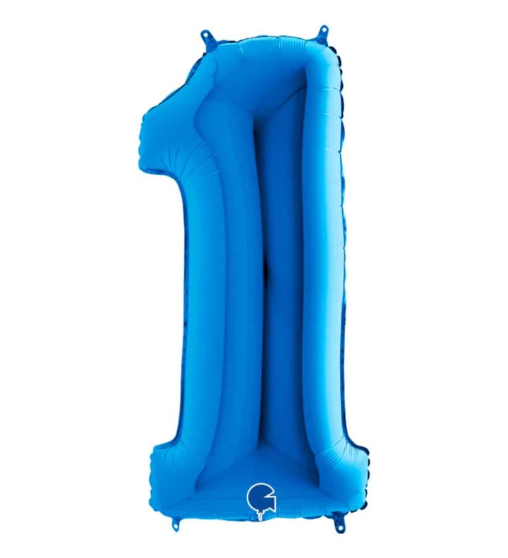 40" Grabo Blue Number 1 Foil Balloon