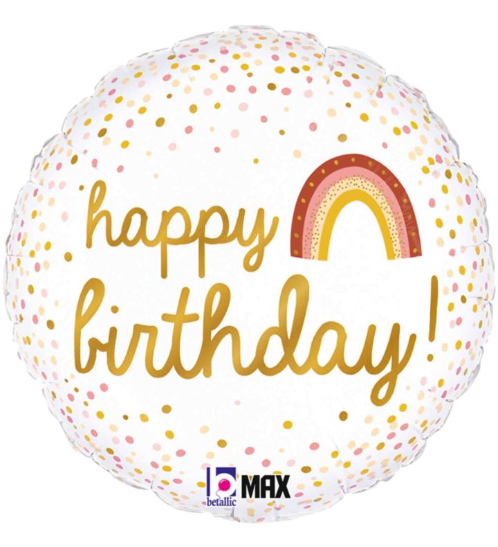 18" Betallic Boho Birthday Foil Balloon