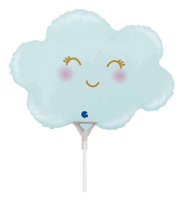 Mini Cloud Pastel Blue Satin Grabo Foil Balloon
