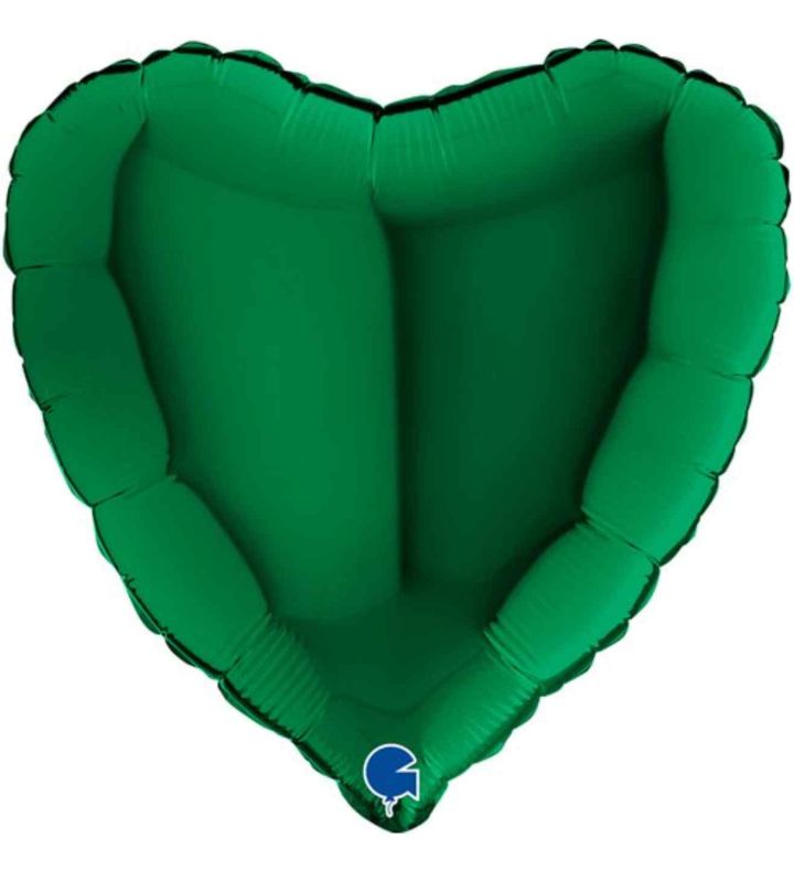 18" Grabo Heart Dark Green Foil