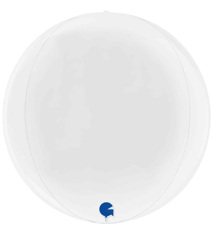 15" Grabo White 4D Orbz Foil Balloon