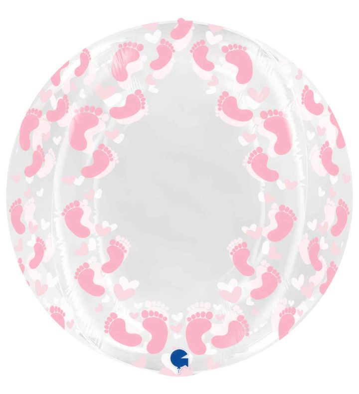 Transparent Globe 19" Pink Footprint - No Valve