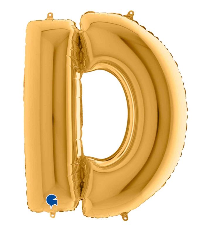 40" Grabo Gold Letter D Foil Balloon