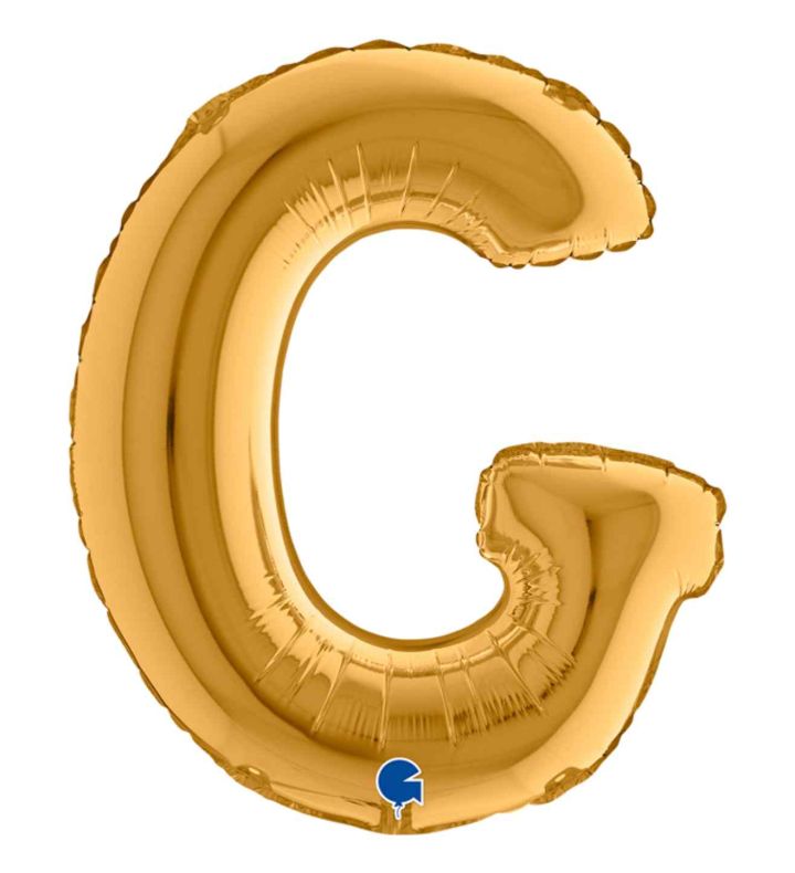 14" Gold Letter G Grabo Foil Balloon.