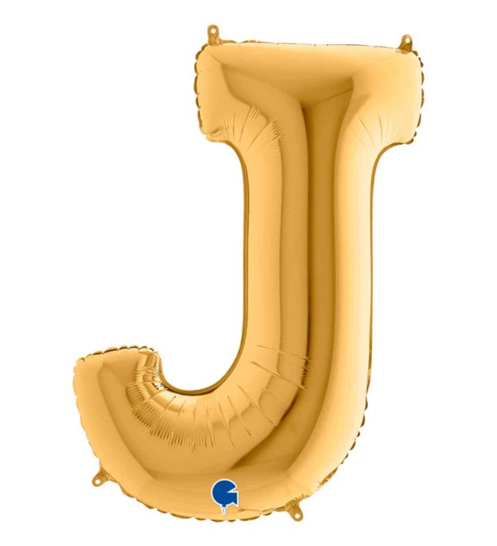 40" Betallic Letter J Gold Foil Balloon