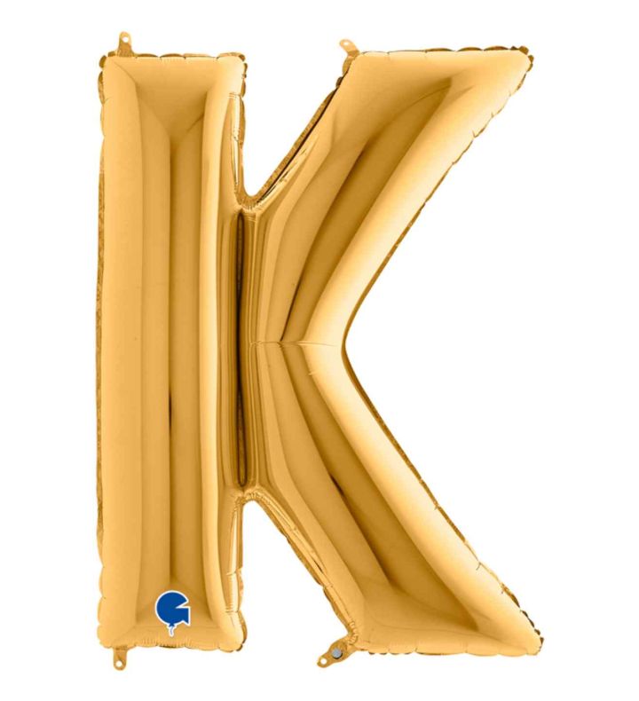 40" Grabo Gold Letter K Foil Balloon