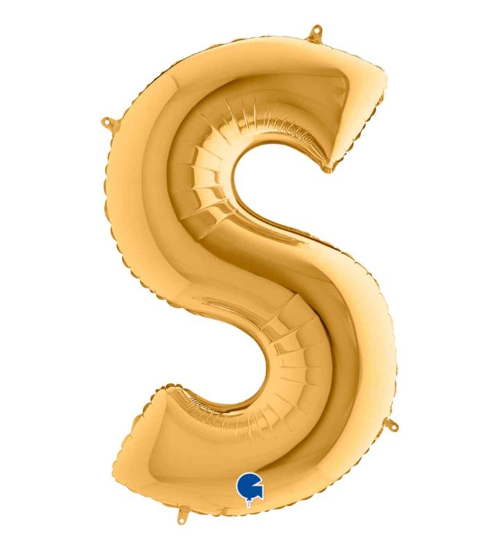 40" Grabo Gold Letter S Foil Balloon
