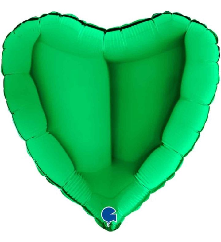 9" Grabo Heart Green Foil